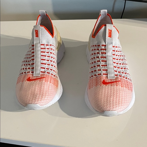 Nike Shoes - Nike react, phantom Flyknit Women’s Sneakers  Gray /Orange/ White. Size 10